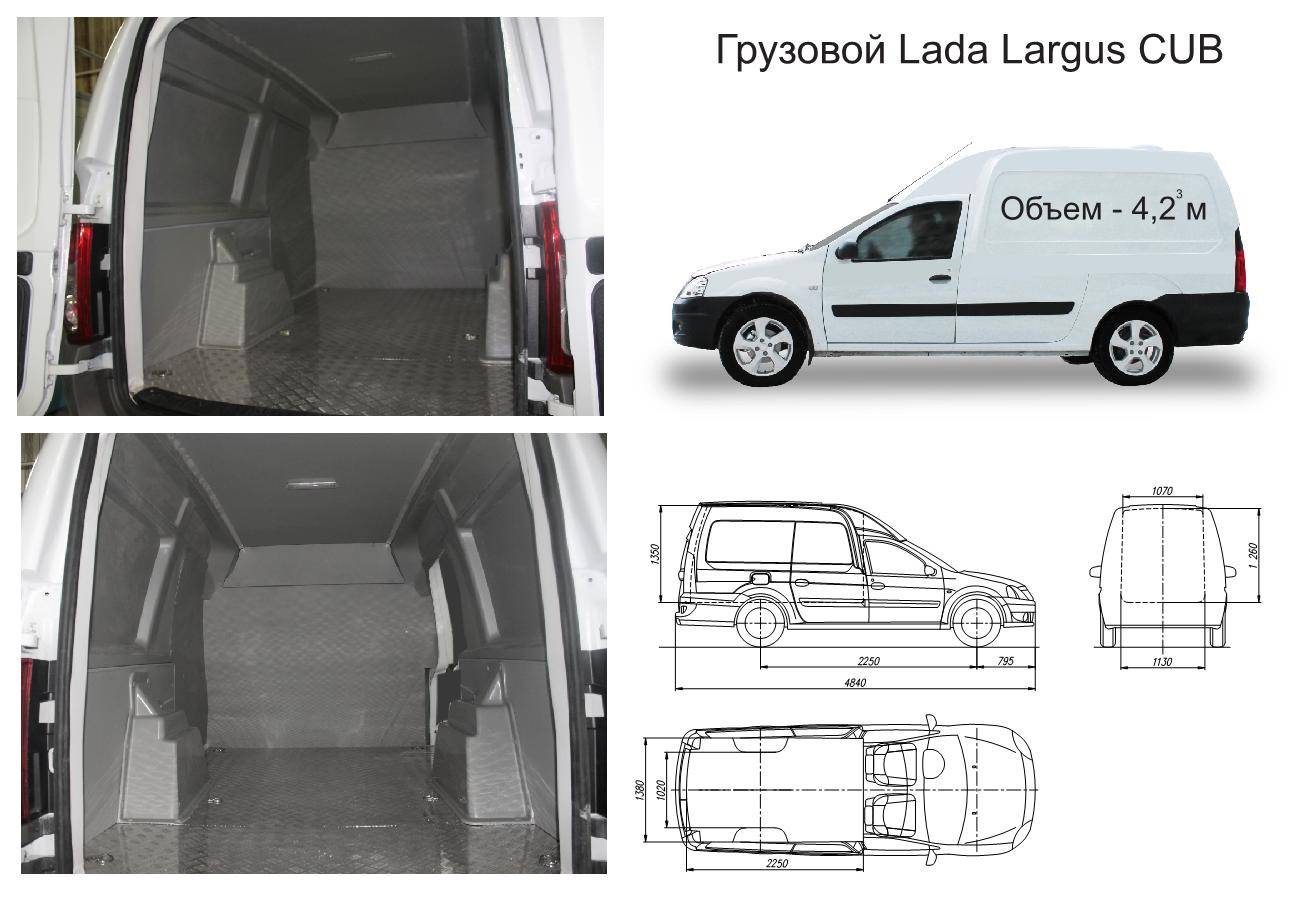 Лада ларгус кузов фургон — размеры грузового отсека, объём багажника
